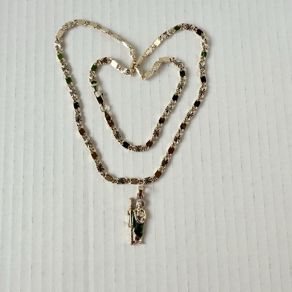 New Chain 24” with St.‎ Jude’s Tadeo laminated Gold charm